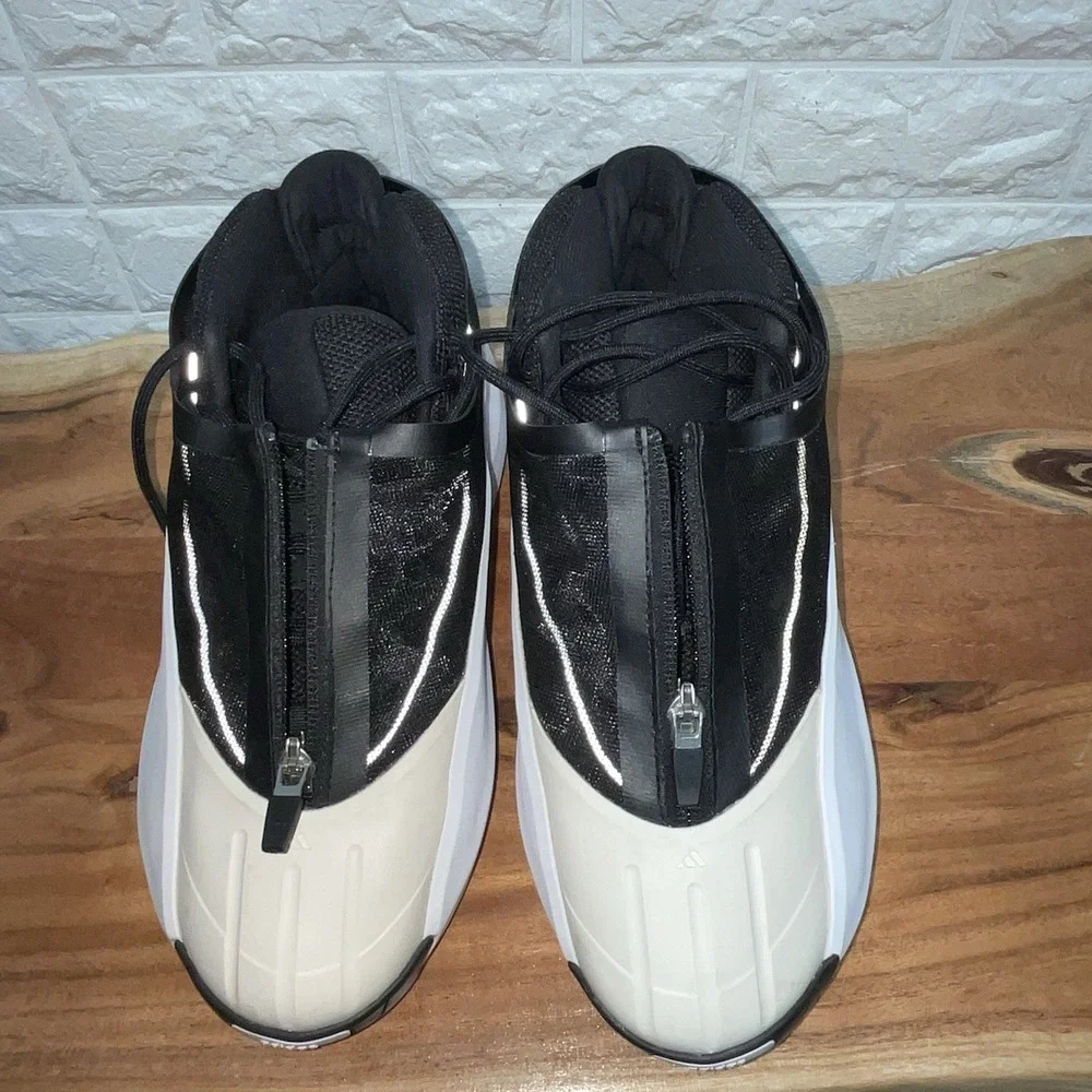 adidas crazy iiinfinity black white zip‎ basketball shoes mens 8